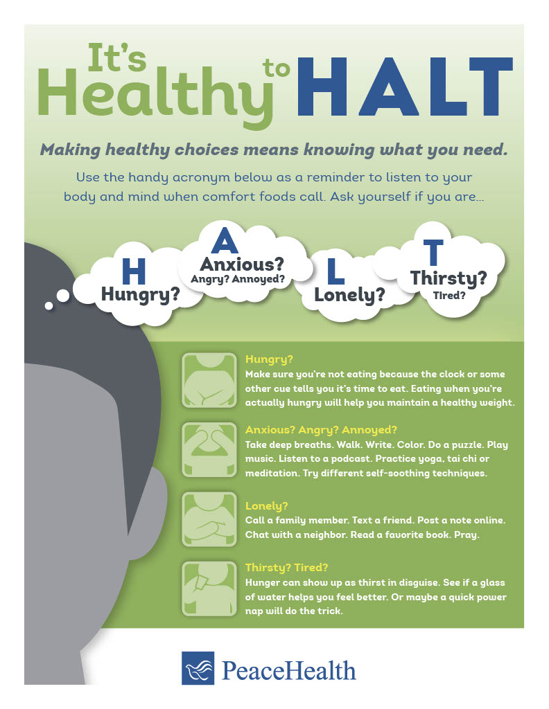 Infographic Use H A L T For Healthy Habits PeaceHealth